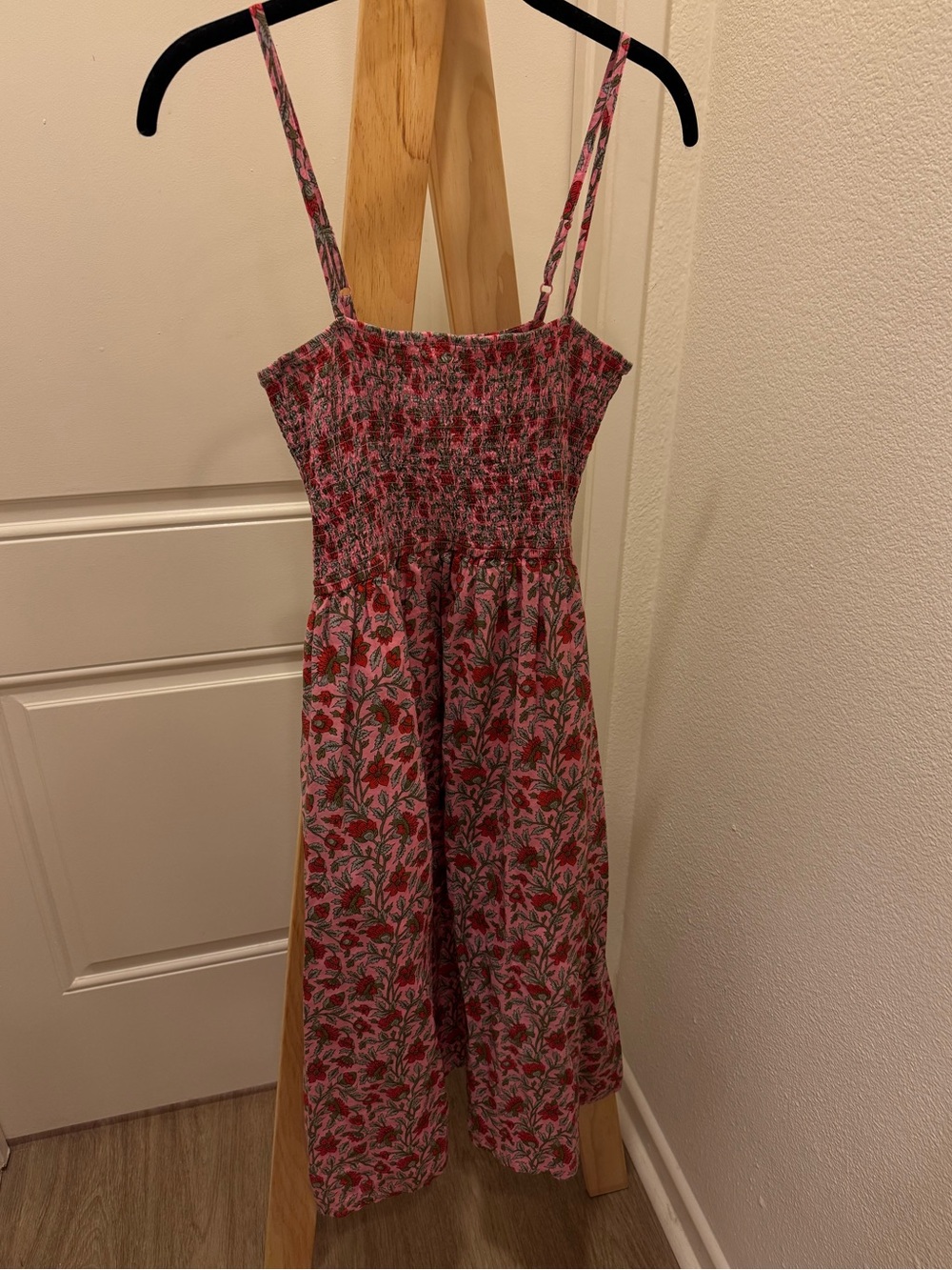 dRA Los Angeles— Pink Floral Smocked Midi Sundress. Size S. Originally $128